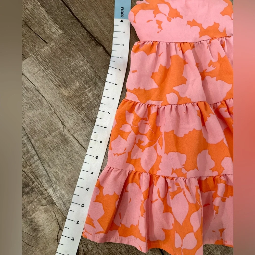 Social Standard by‎ Sanctuary Girls 2T Melon Floral Tiered Tie Back Sundress
